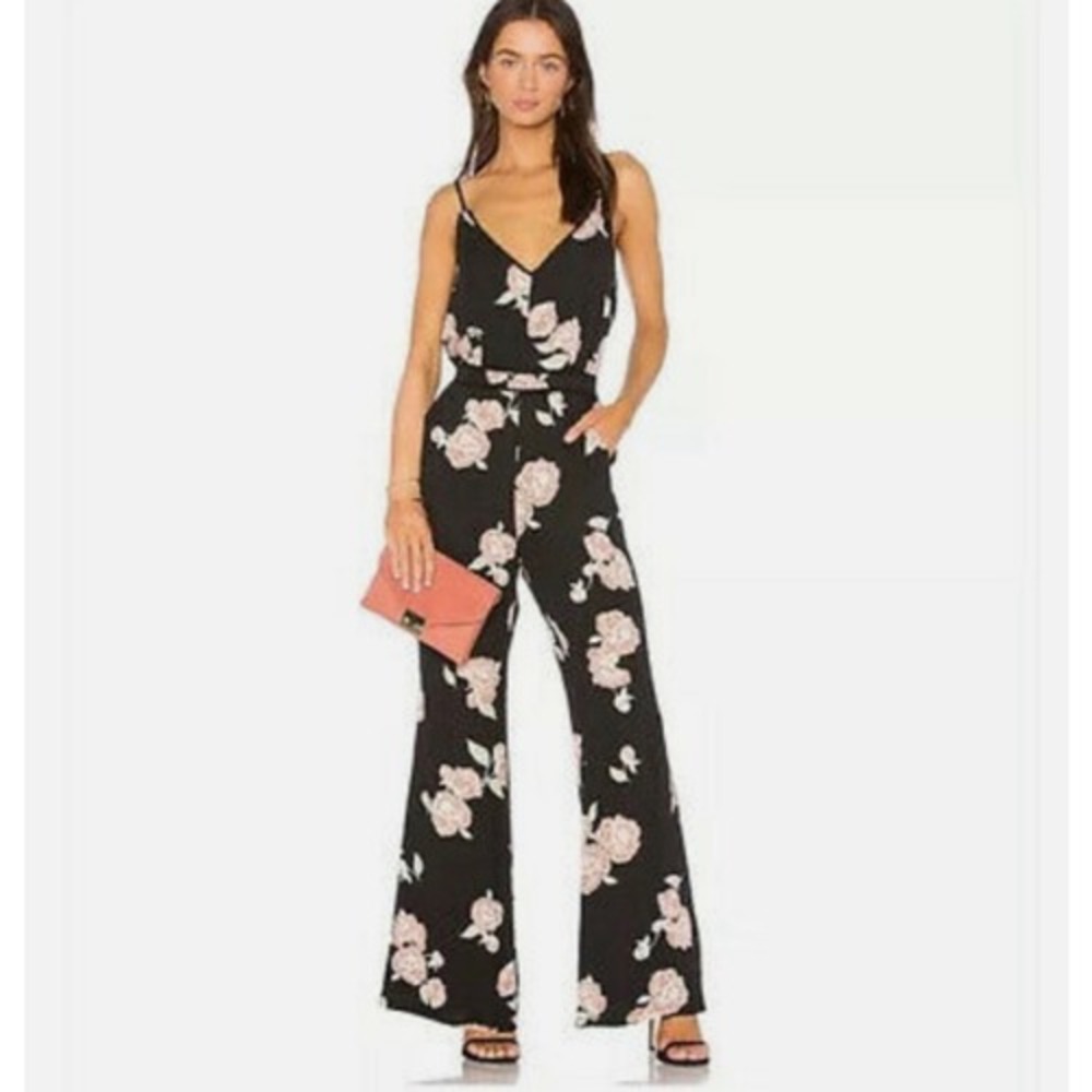 CUPCAKES AND CASHMERE Felissa Sleeveless Jumpsuit Women Floral Wide Leg Crochet